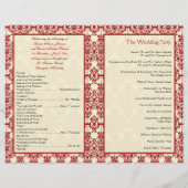 Programma Cream en Red Damask Wedding (Achterkant)