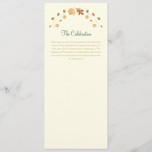 Programma Elegant Autumn Leaves (Achterkant)