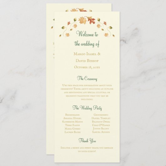 Programma Elegant Autumn Leaves (Voorkant / Achterkant)