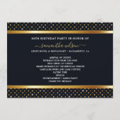 Programma Elegant Black and Gold Birthday (Achterkant)