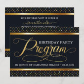 Programma Elegant Black and Gold Birthday (Voorkant / Achterkant)