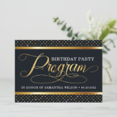 Programma Elegant Black and Gold Birthday (Staand voorkant)