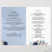 Programma Elegant Blue en Pink Floral Quinceanera (Achterkant)