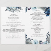Programma Elegant Blue Quinceañera Floral (Achterkant)