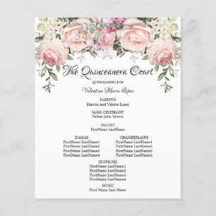Programma Elegant Pink Floral Quinceanera
