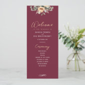 Programma - Elegante bordeaux, bruiloft (Staand voorkant)