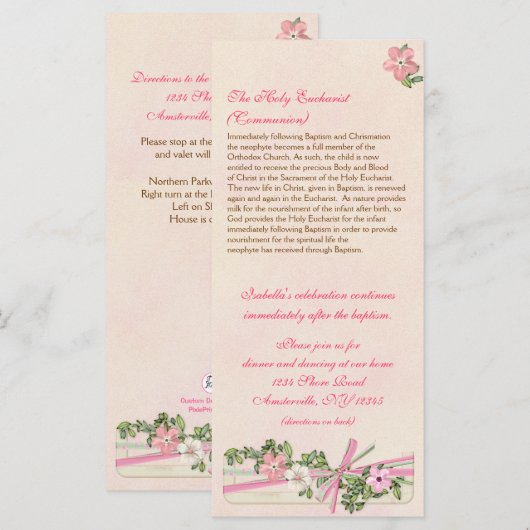 programma Floral Baptismal 5/5 (Voorkant / Achterkant)