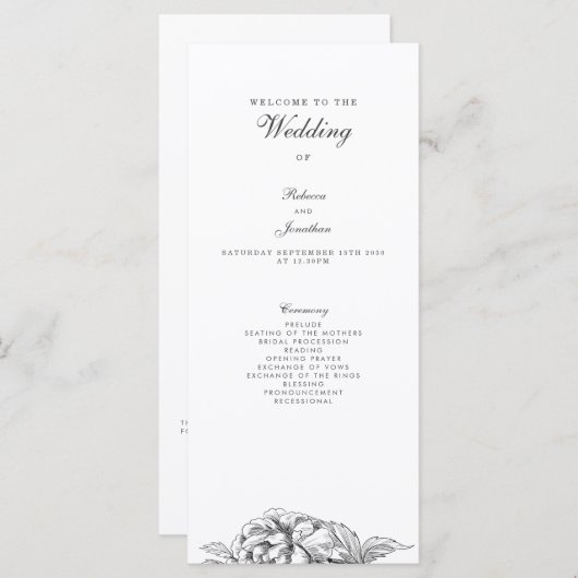  programma Floral Wedding (Voorkant / Achterkant)