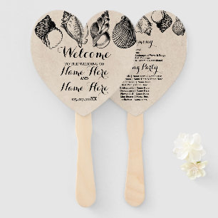 Programma Hand Fan Shells Strand Bruiloft Zee Handwaaier