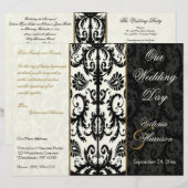 Programma Ivory, Gold en Black Damask Wedding (Voorkant / Achterkant)