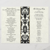 Programma Ivory, Gold en Black Damask Wedding (Achterkant)