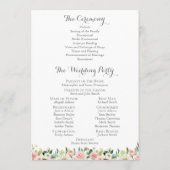 Programma-kaarten voor roze en witte bruiloft programma (Achterkant)