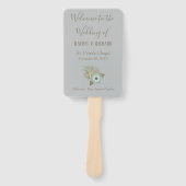 Programma Lovely Blue and Grey Wedding Programme Handwaaier (Voorkant)