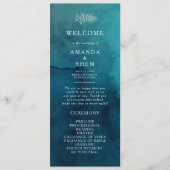 Programma Moody Ocean Waterverf Wedding Programme (Voorkant)