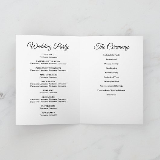 programma Red and Gold Floral Wedding Folded (Binnen)