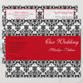Programma Rood, Zwart en Witte Damask Wedding (Voorkant / Achterkant)