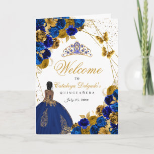 Programma Royal Blue & Gold Butterfly Quinceanera