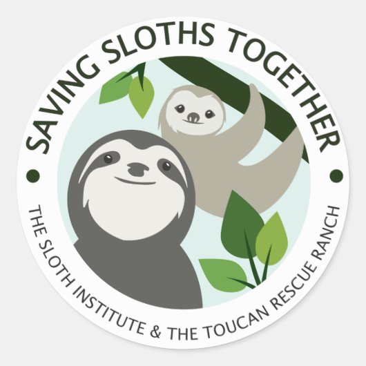 Programma Sloths Together opslaan | Logo-Sticker Ronde Sticker (Voorkant)