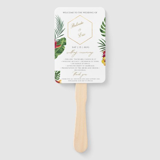 Programma Tropical Wedding Fan Handwaaier (Voorkant)