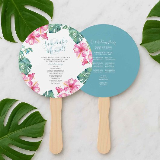 Programma Tropical Wedding Theme Fan Handwaaier