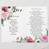 Programma van de begrafenis van de roze roze rozen flyer (Achterkant)