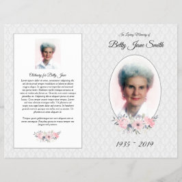 Programma van de uitvaartonmis | Grijze en roze bl Flyer