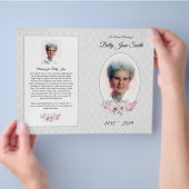Programma van de uitvaartonmis | Grijze en roze bl Flyer (Hand)
