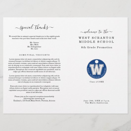 Programma van het afstuderen (3 kolomversie) flyer (Voorkant)