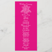 Programma voor bruiloft in de kerk van de Roze en  (Achterkant)