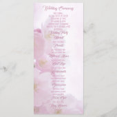 Programma voor bruiloft van de Roze bloemenkrokerk (Achterkant)