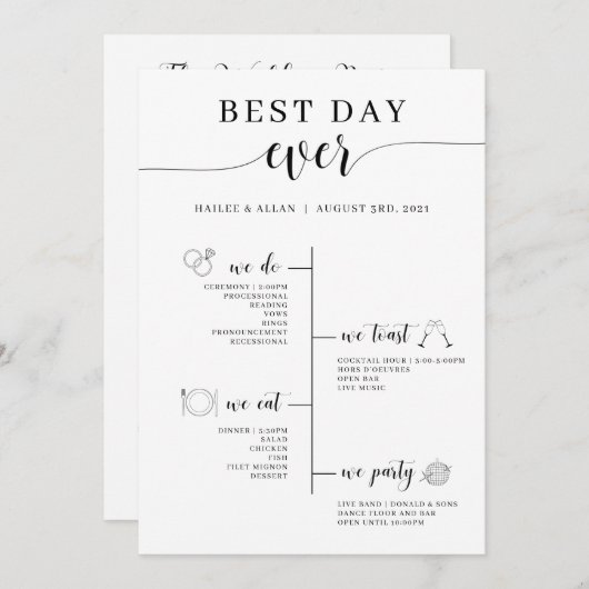 Programma voor de beste dag van het huwelijk (Voorkant / Achterkant)