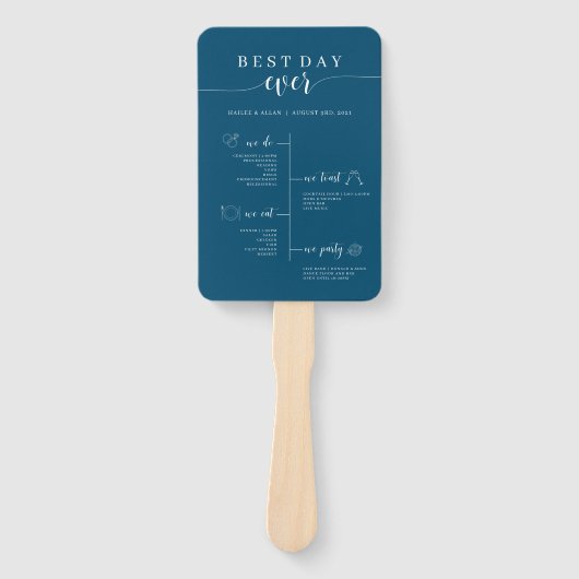 Programma voor de beste dag van het huwelijk handwaaier (Voorkant)