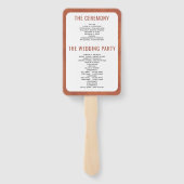 programma voor de bruiloft van gedroogde palmparel handwaaier (Achterkant)