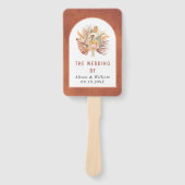 programma voor de bruiloft van gedroogde palmparel handwaaier (Voorkant)