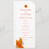 Programma voor de bruiloft van Oranje Asiatic Lily (Voorkant / Achterkant)