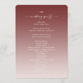 Programma voor de ceremonie van Ombre Cinnamon en  (Achterkant)