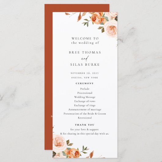 Programma voor de herfst van Floral Wedding (Voorkant / Achterkant)