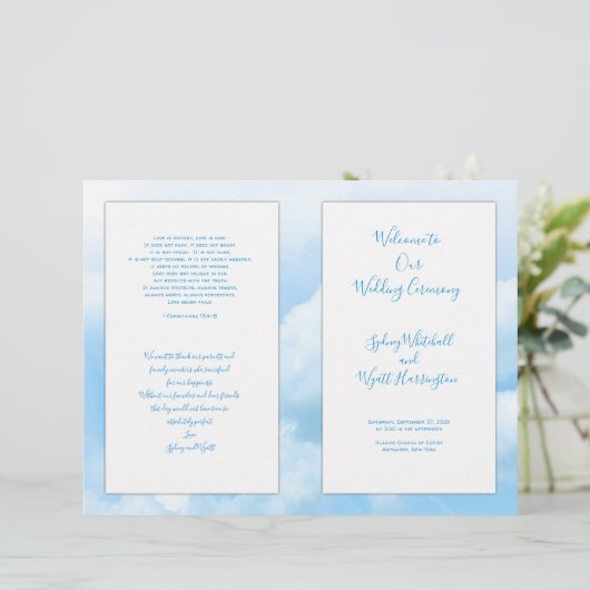 Programma voor de katholieke bruiloft van Heavenly (Staand voorkant)