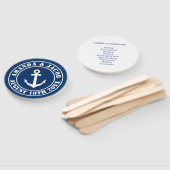 Programma voor de legante-nautische bruiloft handwaaier (Niet-gemonteerd)