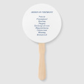 Programma voor de legante-nautische bruiloft handwaaier (Achterkant)