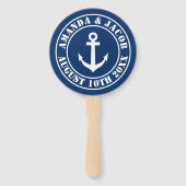 Programma voor de legante-nautische bruiloft handwaaier (Voorkant)