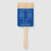 Programma voor donkerblauwe hartsweddenschappen handwaaier (Achterkant)