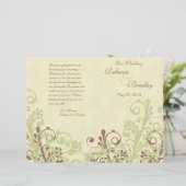 Programma voor groene en Abstracte Floral Wedding (Staand voorkant)