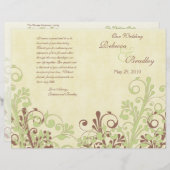 Programma voor groene en Abstracte Floral Wedding (Voorkant / Achterkant)