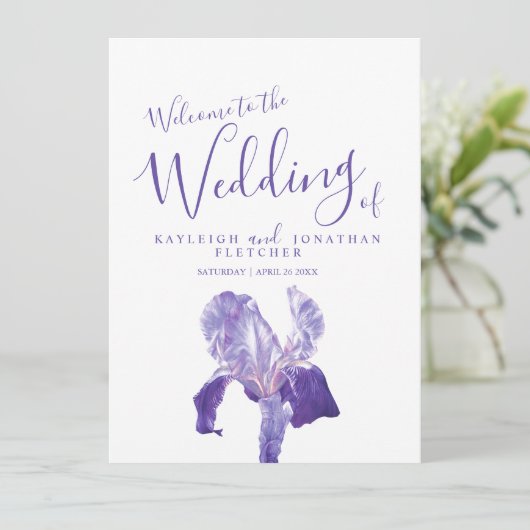 Programma voor het binden van paarse irisbloem (Staand voorkant)