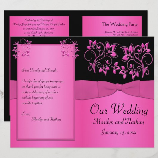 Programma voor het binden van zwarte en roze Flora (Voorkant / Achterkant)