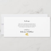 Programma voor het evenement op huwelijksdag (Achterkant)