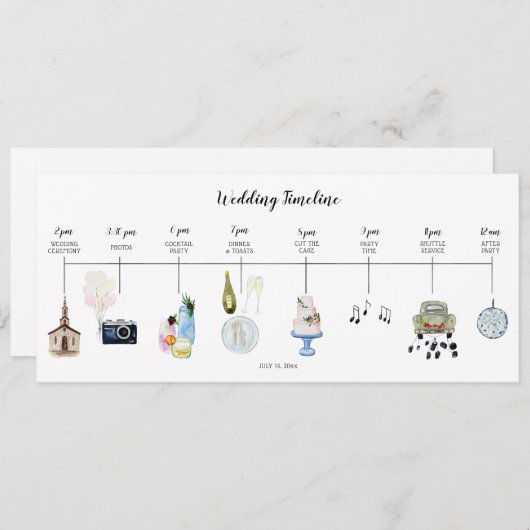 Programma voor het evenement op huwelijksdag (Voorkant / Achterkant)