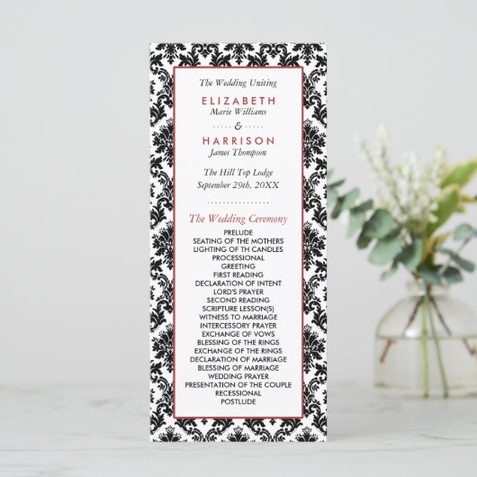 programma voor het huwelijk tussen rood, zwart en (Staand voorkant)