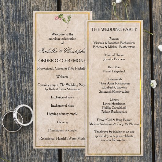 programma voor het huwelijk tussen roze bessen